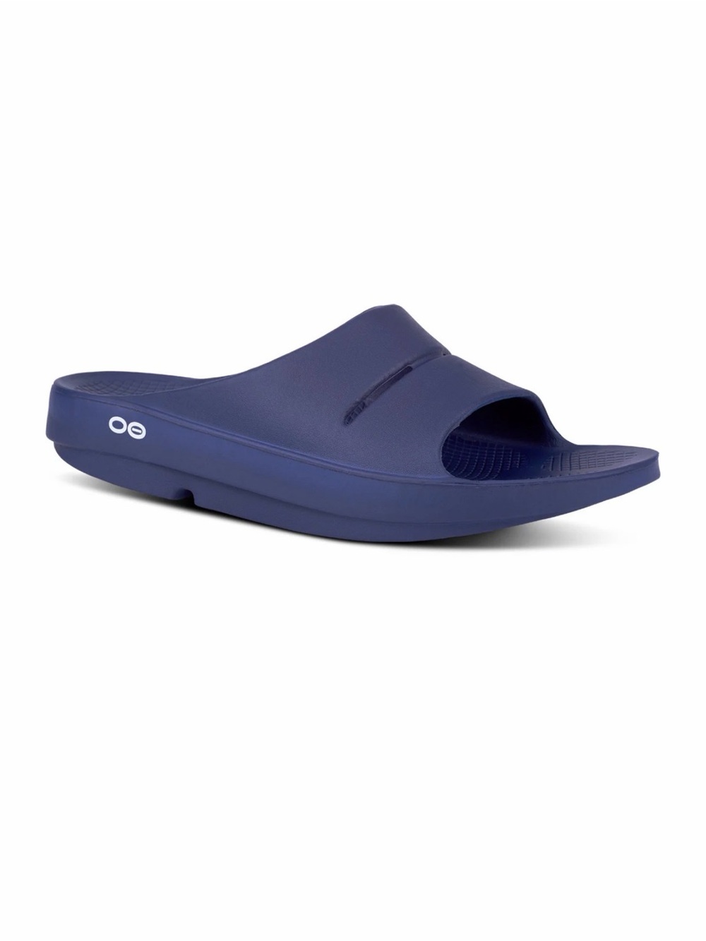 OOFOS Navy Blue Recovery Slide